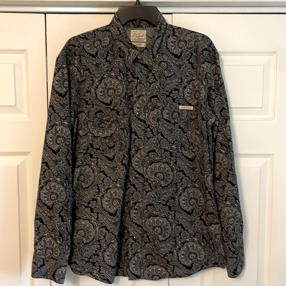 VINTAGE LUCKY BRAND SHIRT PAISLEY SNAP BUTTONS.
